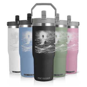 Christian Faith Flip Straw Tumbler Walk On Water Distressed Bible Verse TS10 Print Your Wear