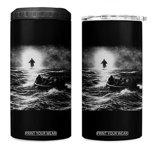 Christian Faith 4 in 1 Can Cooler Tumbler Walk On Water Distressed Bible Verse TS10 One Size: 16 oz Black Print Your Wear