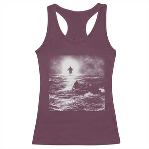 Christian Faith Racerback Tank Top Walk On Water Distressed Bible Verse TS10 Maroon Print Your Wear