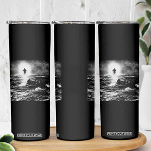 Christian Faith Skinny Tumbler Walk On Water Distressed Bible Verse TS10 Print Your Wear