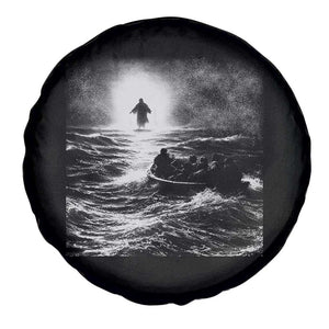 Christian Faith Spare Tire Cover Walk On Water Distressed Bible Verse TS10 Print Your Wear