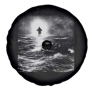 Christian Faith Spare Tire Cover Walk On Water Distressed Bible Verse TS10 Print Your Wear