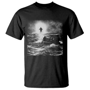 Christian Faith T Shirt Walk On Water Distressed Bible Verse TS10 Black Print Your Wear