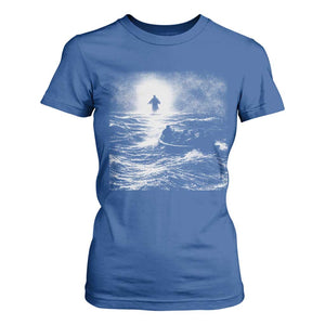 Christian Faith T Shirt For Women Walk On Water Distressed Bible Verse TS10 Royal Blue Print Your Wear