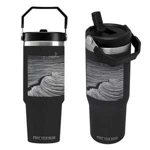 Christian Faith Flip Straw Tumbler Walk On Water Boho Bible Verse TS10 One Size: 30 oz Black Print Your Wear