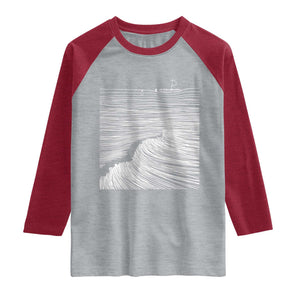 Christian Faith Raglan Shirt Walk On Water Boho Bible Verse TS10 Heather Gray Heather Red Print Your Wear