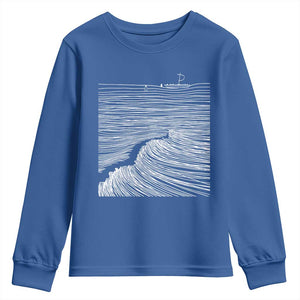 Christian Faith Youth Sweatshirt Walk On Water Boho Bible Verse TS10 Royal Blue Print Your Wear