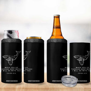 Christian Whale Shark 4 in 1 Can Cooler Tumbler Isaiah 43 2 Bible Verse Faith Based TS10 Print Your Wear