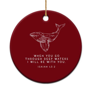Christian Whale Shark Ceramic Ornament Isaiah 43 2 Bible Verse Faith Based TS10 1pc Red Print Your Wear