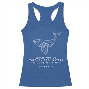 Christian Whale Shark Racerback Tank Top Isaiah 43 2 Bible Verse Faith Based TS10 Royal Blue Print Your Wear