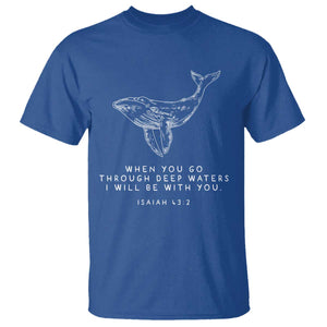Christian Whale Shark T Shirt Isaiah 43 2 Bible Verse Faith Based TS10 Royal Blue Print Your Wear