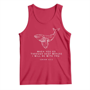 Christian Whale Shark Tank Top Isaiah 43 2 Bible Verse Faith Based TS10 Red Print Your Wear