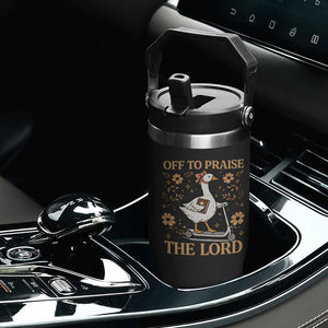 Funny Goose Christian Flip Straw Tumbler Off To Praise The Lord Bible Verse Trendy Church TS10 Print Your Wear