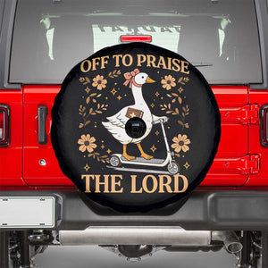 Funny Goose Christian Spare Tire Cover Off To Praise The Lord Bible Verse Trendy Church TS10 Black Print Your Wear