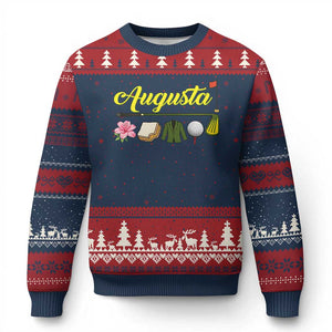 Augusta Georgia Golf Traditions Vintage Ugly Christmas Sweater Pimento Cheese Southern Golfing Fan TS10 Navy Red Print Your Wear