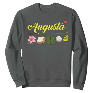 Augusta Georgia Golf Traditions Vintage Sweatshirt Pimento Cheese Southern Golfing Fan TS10 Dark Heather Print Your Wear