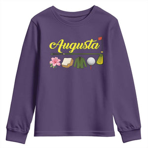 Augusta Georgia Golf Traditions Vintage Youth Sweatshirt Pimento Cheese Southern Golfing Fan TS10 Purple Print Your Wear
