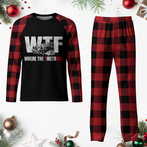 Funny Firefighter Plaid Pajama Set WTF What The Firetruck Fireman Gift TS10 Buffalo Plaid Print Your Wear