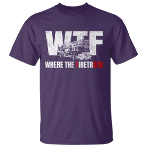 Funny Firefighter T Shirt WTF What The Firetruck Fireman Gift TS10 Purple Print Your Wear