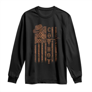 Retro Cowboy Long Sleeve Shirt USA Flag Texas Western Country Rodeo Southern