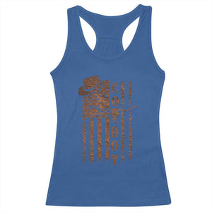 Retro Cowboy Racerback Tank Top USA Flag Texas Western Country Rodeo Southern