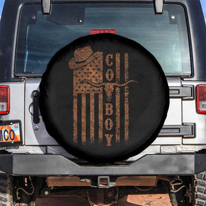 Retro Cowboy Spare Tire Cover USA Flag Texas Western Country Rodeo Southern