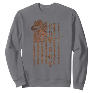 Retro Cowboy Sweatshirt USA Flag Texas Western Country Rodeo Southern