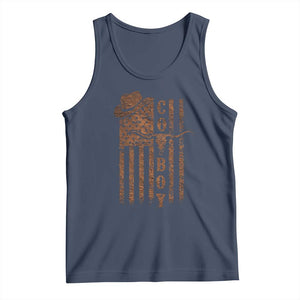 Retro Cowboy Tank Top USA Flag Texas Western Country Rodeo Southern