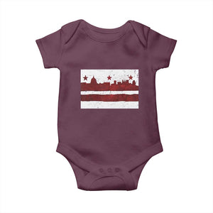 Washington DC Flag Baby Onesie TS10 Maroon Print Your Wear