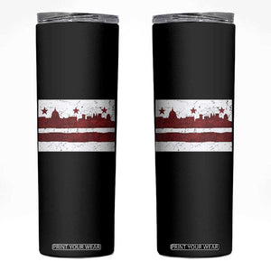 Washington DC Flag Skinny Tumbler TS10 Black Print Your Wear