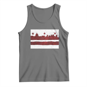 Washington DC Flag Tank Top TS10 Black Heather Print Your Wear