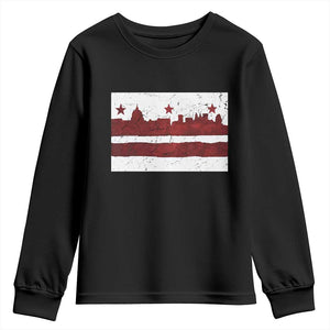 Washington DC Flag Youth Sweatshirt TS10 Black Print Your Wear