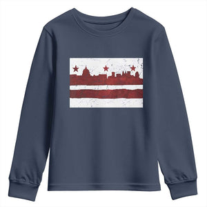 Washington DC Flag Youth Sweatshirt TS10 Navy Print Your Wear