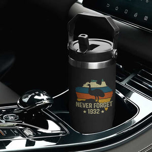 Never Forget 1932 Emu War Flip Straw Tumbler Funny Emu Lover Zookeeper TS10 Print Your Wear