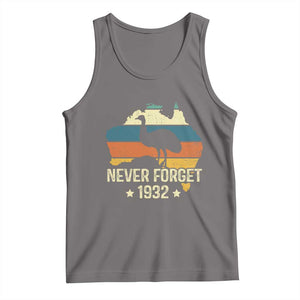 Never Forget 1932 Emu War Tank Top Funny Emu Lover Zookeeper TS10 Deep Heather Print Your Wear