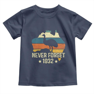 Never Forget 1932 Emu War Toddler T Shirt Funny Emu Lover Zookeeper TS10 Navy Print Your Wear