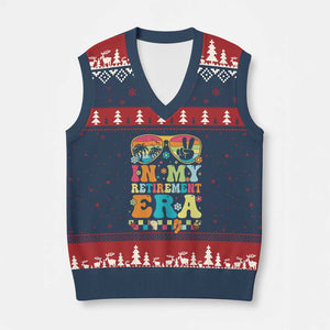 Retired Est 2025 V-Neck Knit Sweater Vest In My Retirement Era Groovy Summer Vibes TS10 Navy Red Print Your Wear