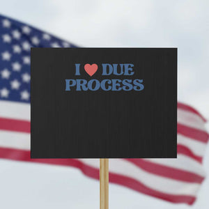 I Love Due Process Protest Sign Pro Immigration Immigrants Feed America TS10 Horizontal 18" × 24" Black Print Your Wear