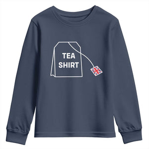 I Love English Tea UK Flag Youth Sweatshirt Vintage British Humor TS10 Navy Print Your Wear