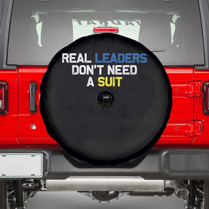 Support Ukraine Spare Tire Cover Real Leaders Dont Need Suits TS10 Black Print Your Wear