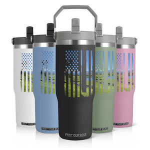 American Flag Golf Flip Straw Tumbler Golfer Funny Golf Club Golfing TS10 Print Your Wear