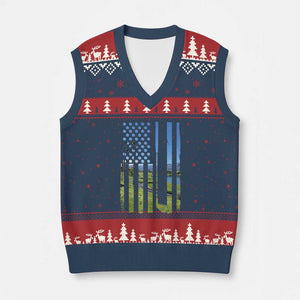 American Flag Golf V-Neck Knit Sweater Vest Golfer Funny Golf Club Golfing TS10 Navy Red Print Your Wear