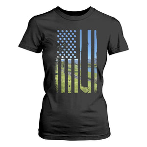 American Flag Golf T Shirt For Women Golfer Funny Golf Club Golfing TS10 Black Print Your Wear