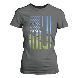 American Flag Golf T Shirt For Women Golfer Funny Golf Club Golfing TS10 Dark Heather Print Your Wear