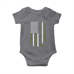 Retro American Flag Golf Baby Onesie Golfer Funny Golf Club Golfing TS10 Charcoal Print Your Wear
