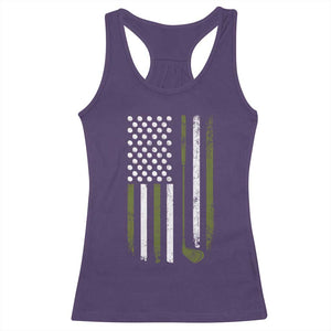 Retro American Flag Golf Racerback Tank Top Golfer Funny Golf Club Golfing TS10 Purple Print Your Wear