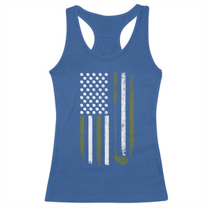 Retro American Flag Golf Racerback Tank Top Golfer Funny Golf Club Golfing TS10 Royal Blue Print Your Wear