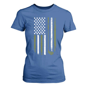 Retro American Flag Golf T Shirt For Women Golfer Funny Golf Club Golfing TS10 Royal Blue Print Your Wear