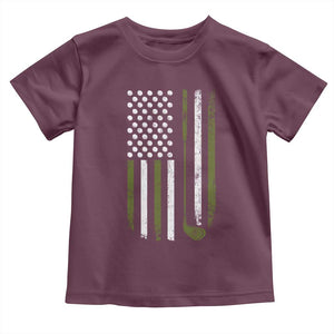 Retro American Flag Golf Toddler T Shirt Golfer Funny Golf Club Golfing TS10 Maroon Print Your Wear