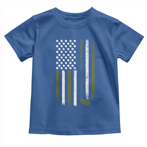 Retro American Flag Golf Toddler T Shirt Golfer Funny Golf Club Golfing TS10 Royal Blue Print Your Wear